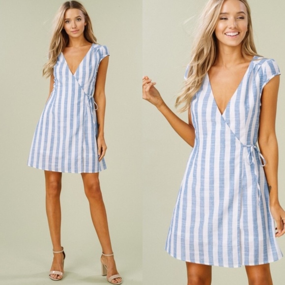 Glamvault Dresses & Skirts - LAST Striped Wrap Dress